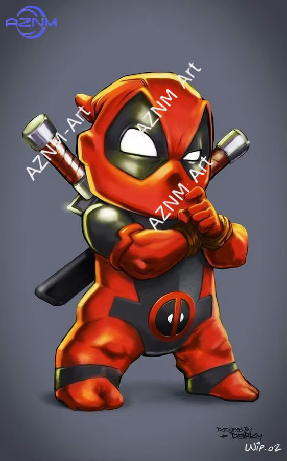 KAYOU Leinwandgemälde Deadpool Marvel-Spoof Wandkunst Mehrfarbig - Bild 2