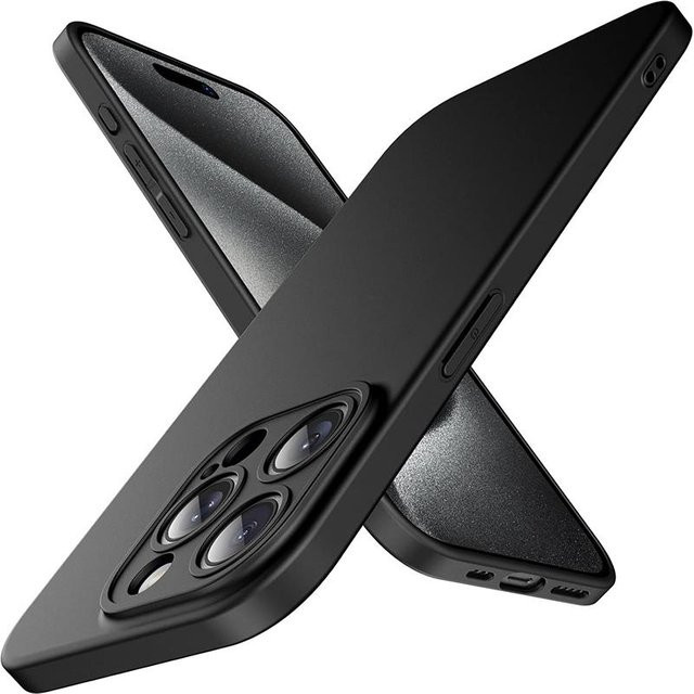 Ricestate Ultra Dünne Matte Silikon Schutzhülle für iPhone 15 Pro in Schwarz - Bild 1
