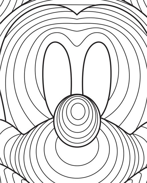 Komar Wandbild Mickey Mouse Lines in Schwarz und Weiß, Breite: 40 cm, Höhe: 50 cm - Bild 1