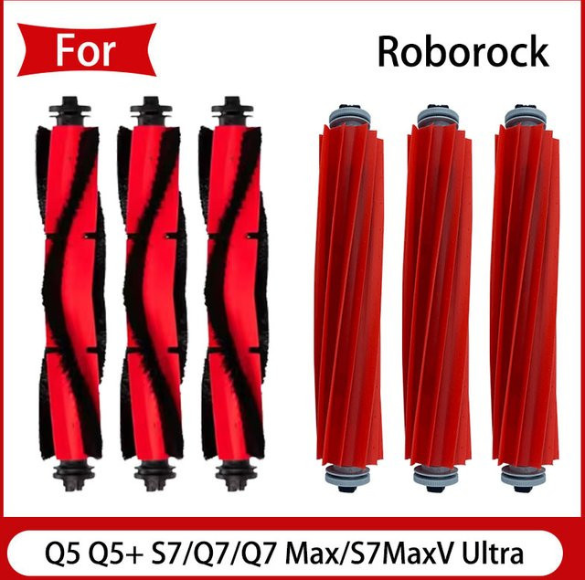 Roborock Ersatz-Hauptbürste aus Silikon in Rot für Q5, Q5+, S7, Q7, Q7 Max, S7 MaxV Ultra und P10/P10 Pro Saugroboter - Bild 1