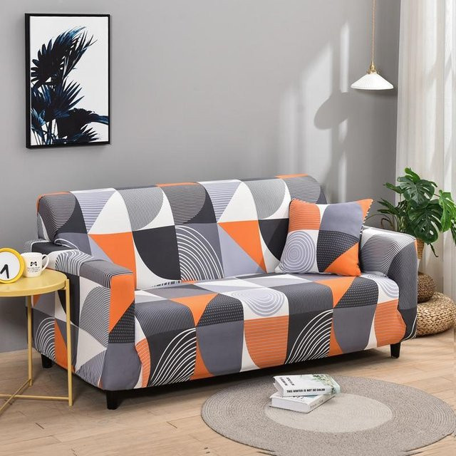 Elastischer und rutschfester Sofabezug in Multicolour für Sessel und Couch, Stretch-Möbelschutz für 1-Sitzer, Breite: 90-140 cm - Bild 1