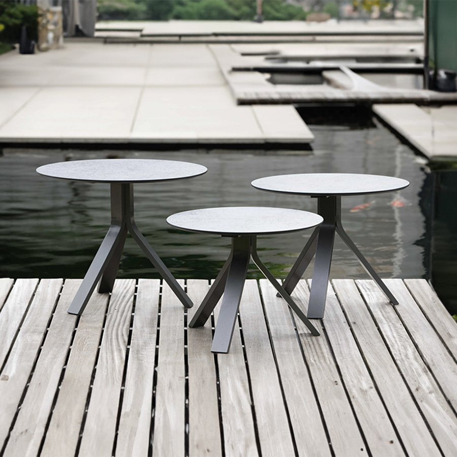 Stern FREDDIE Beistelltisch rund aus Aluminium in Anthrazit mit Silverstar 2.0 Smoky Tischplatte, Durchmesser: 60 cm, Höhe: 48 cm - Bild 4