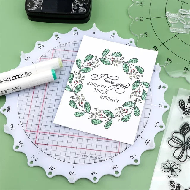 Rotierende Stempelplattform in 3 Größen als Stempel-Positionierungswerkzeug für kreisförmige Designs aus Kunststoff - Bild 1