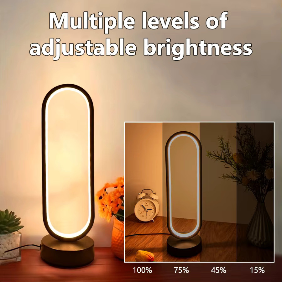 AVACOM LED Ring Nachtlampe dimmbar in Weiß und Schwarz für Schlafzimmer und Wohnzimmer - Bild 2