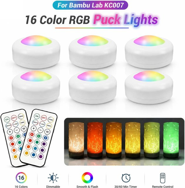 Bambu Lab RGBW Puck Fernbedienbare 16-Farben Beleuchtung für KC007 Creator Program 3D-Drucker Zubehör - Bild 1