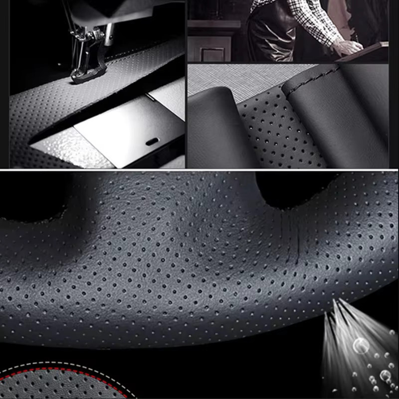 HKOADE Lenkrad Abdeckung aus Mikrofaser-Leder zum Selbernähen in Schwarz für Infiniti FX FX35 FX37 FX50 und Nissan Juke Maxima 2009-2014 - Bild 2