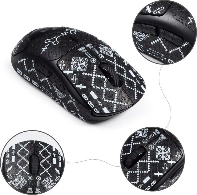 Logitech G Pro Wireless / Pro 2 Lightspeed Maus-Klebeband in Schwarz, rutschfestes PVC-Material für besseren Griff - Bild 1