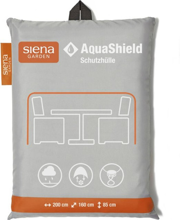 Siena Garden AquaShield Schutzhülle für Sitzgruppen in Hellgrau B: 200 cm, T: 160 cm, H: 85 cm