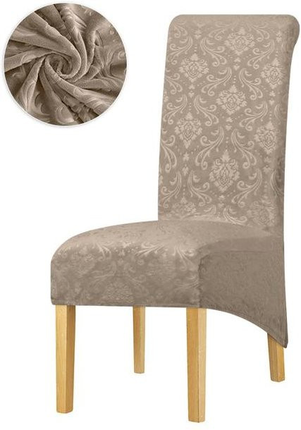 Yiran Furniture Samtstoff Esszimmerstuhlbezüge in XL-Größe mit langer Rückenlehne, elastische Stretch-Stuhlhussen für Küchenstühle, 4er-Set - Bild 1