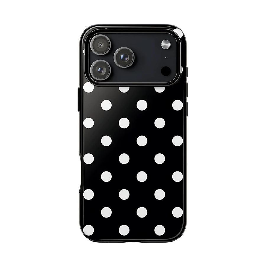 Luxuriöse Y2K Handyhülle mit Streifen und Polka Dots für iPhone 11 bis iPhone 17 Pro Max Plus in Doppelschicht-Bauweise - Bild 2