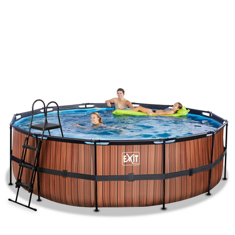 EXIT Toys Pool in Braun und Blau aus Kunststoff und Stahl, Durchmesser: 450 cm, Höhe: 122 cm - Bild 3