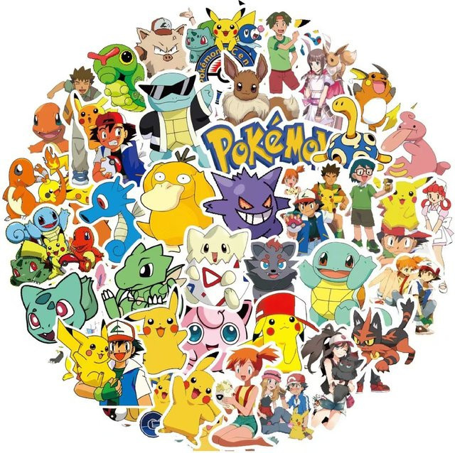 Bandai Pokémon Aufkleber, Nachfüllpack, 50 Stück, Bunt / Mehrfarbig - Bild 1