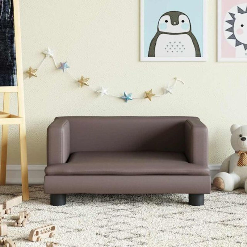 Kindersofa von vidaxl in Braun aus Kunstleder, B/T/H: 60 x 40 x 30 cm - Bild 1
