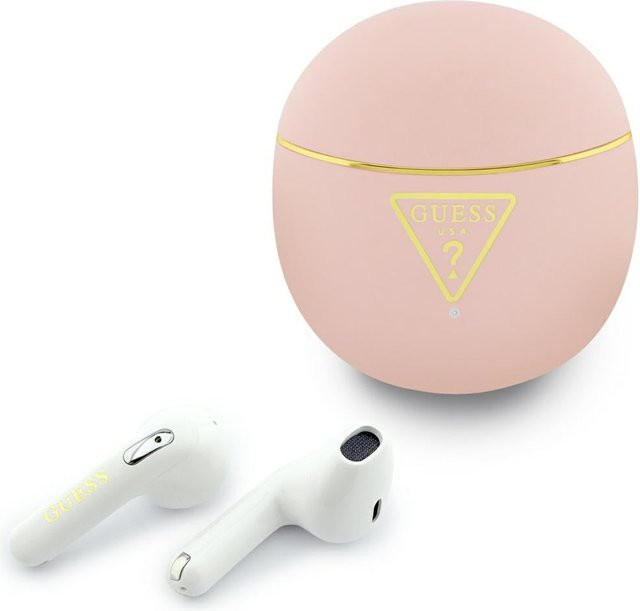 Guess TWS Bluetooth In-Ear Kopfhörer Handsfree mit Script Print in Rosa - Bild 1