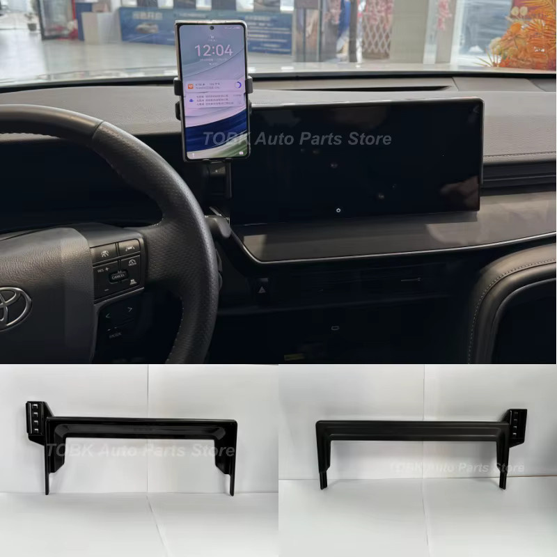 Smartphone Halterung mit kabelloser Ladefunktion für Toyota Camry XV80 9. Generation 2024 2025 in Schwarz - Bild 1