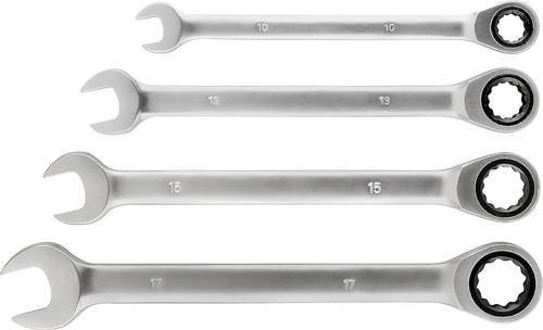 Kwb 460490 Doppel-Ringratschenschlüssel-Satz 4teilig aus Chrome Vanadium in Silber, Schlüsselweite Metrisch 10 - 17mm - Bild 1