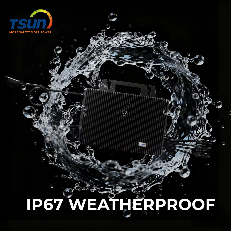 TSUN Tsol-MS2000 Mikro-Wechselrichter für Balkonkraftwerke mit 2000W, IP67 wetterfest, 4 MPPT, Bluetooth und WIFI, Schwarz - Bild 3