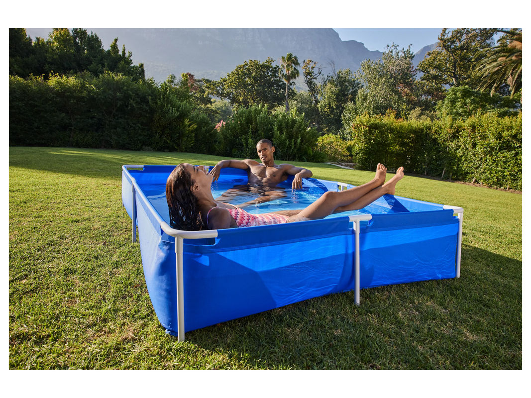 CRIVIT Rechteckiger Frame-Pool aus Metall und PVC in Blau, B: 364 cm, H: 42 cm, T: 1150 cm - Bild 2
