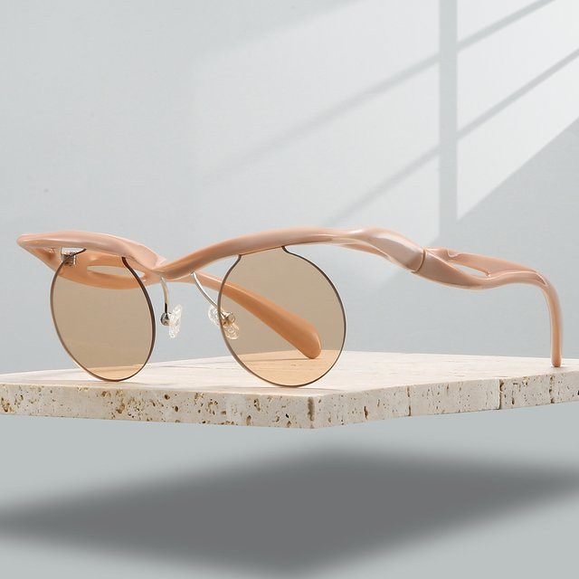 KAMMPT Sonnenbrille, Halbrand, Rund, Beige, Damen - Bild 1