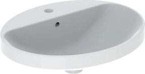Geberit Einbauwaschtisch VariForm aus Keramik in Weiß, oval mit Überlauf, B/T: 55 x 45 cm - Bild 1