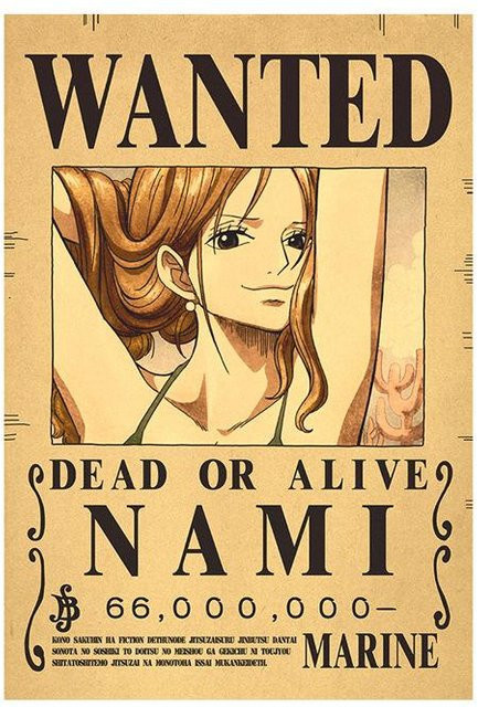 ZCXU One Piece Anime Wanddekoration Wanted Poster Ruffy und Kid in Braun und Schwarz - Bild 1