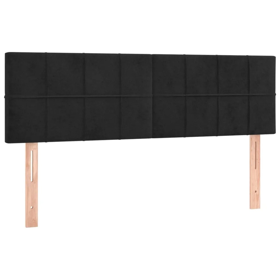 vidaXL LED Kopfteil in Schwarz aus Samt mit USB-Ladeport und integrierter Beleuchtung B: 144 cm, T: 5 cm, H: 78-88 cm - Bild 2