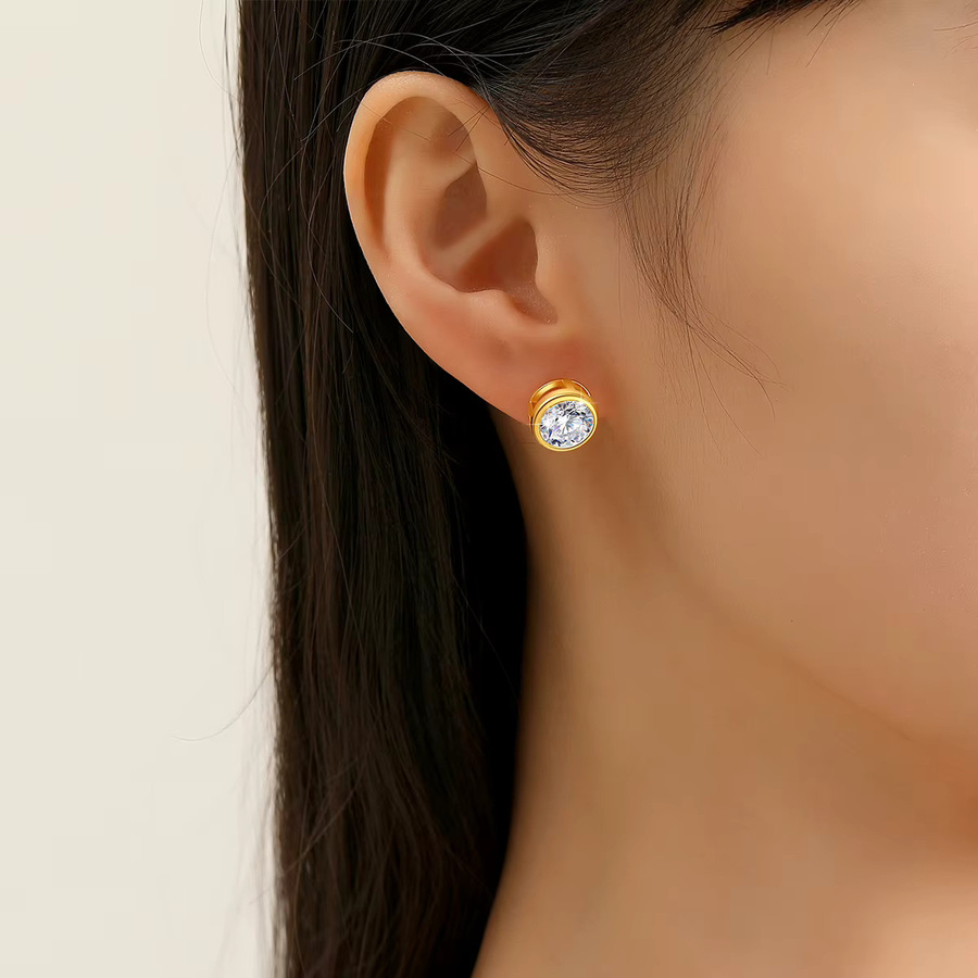 Szjinao Ohrstecker, 750 Gold, Moissanit, Brillant, Damen - Bild 3