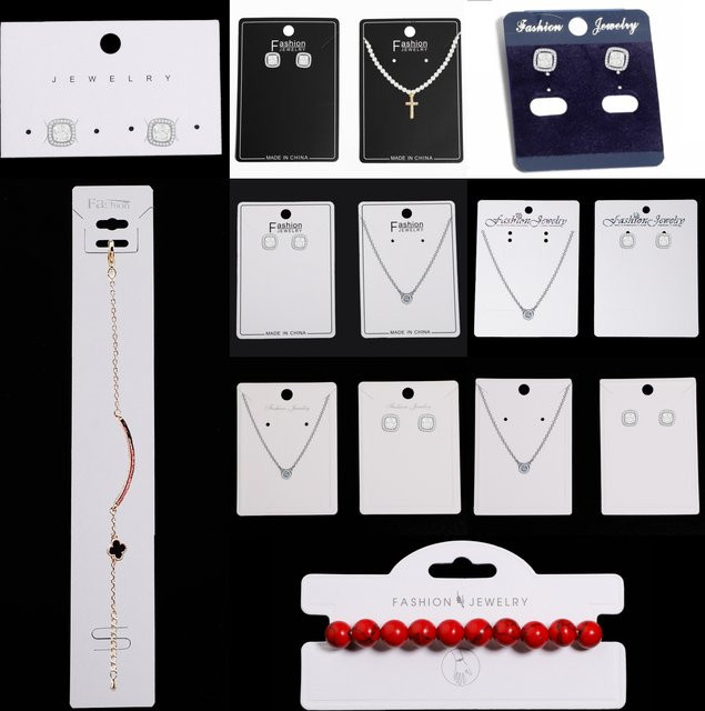 Schmuck Display Karten aus Kunststoff für Ohrringe und Halsketten, Mehrfarbig, GMB724 - Bild 1