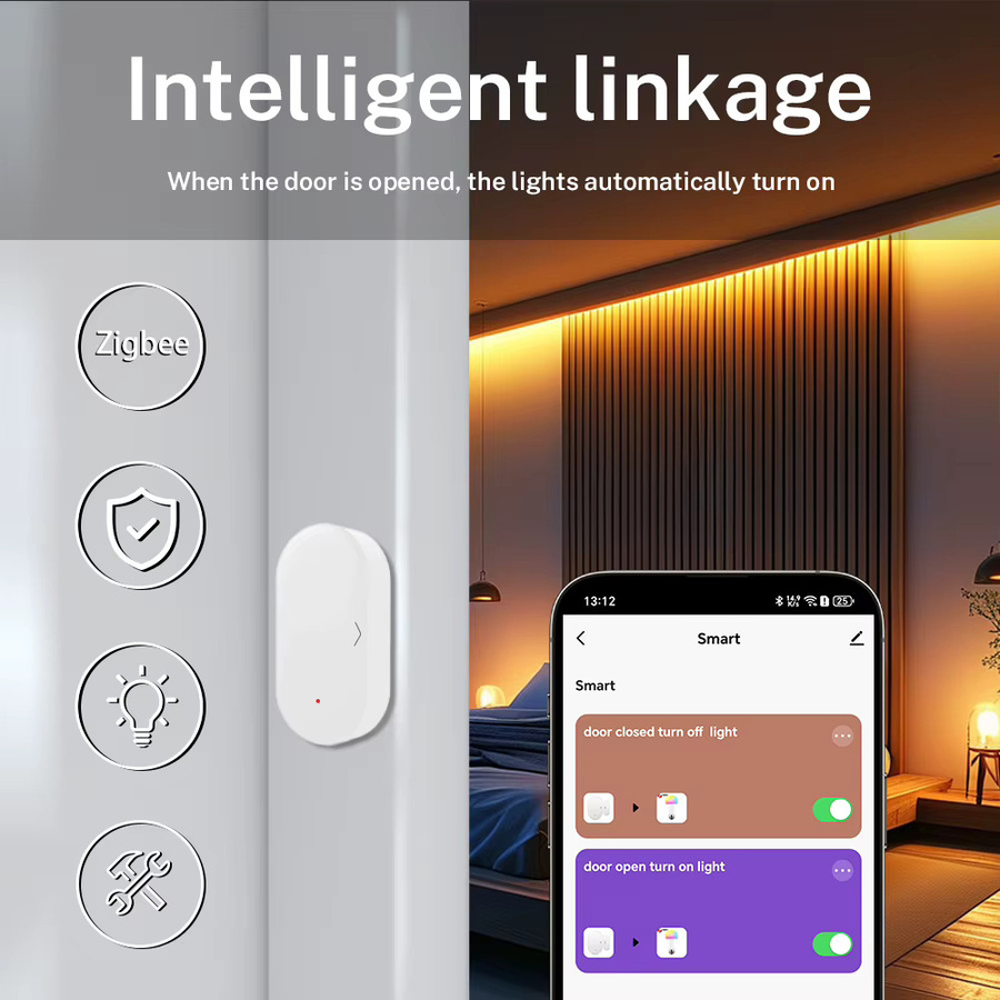 Tuya Zigbee Tür- und Fenstersensor in Weiß zur App-Steuerung mit Alexa und Yandex Unterstützung (Tuya Zigbee Hub erforderlich) - Bild 3
