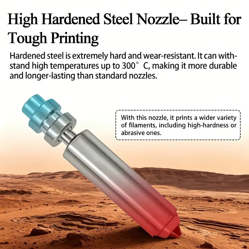 Anycubic Bimetall-Düsenheizbaugruppe aus gehärtetem Stahl für Anycubic Kobra X Hotend, Farbe: Silber, Durchmesser: 0,25 mm, 0,4 mm, 0,6 mm, 0,8 mm - Bild 2
