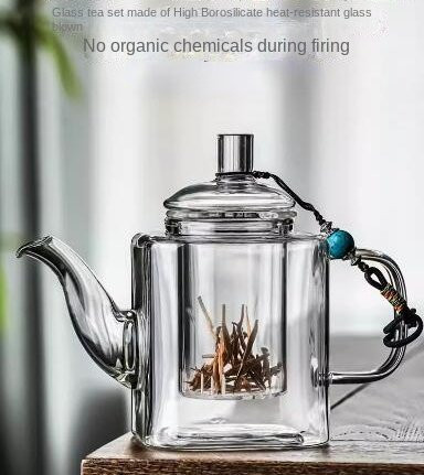 VINRITO Japanisches quadratisches Teeglas-Set mit Tee-Infuser, transparentes Glas, B/T/H: 12,0 x 12,8 x 12,0 cm - Bild 1