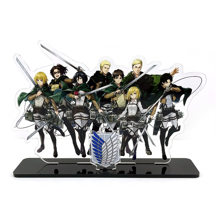 Bandai Anime Angriff auf Titan Acryl Stand Figuren Eren Mikasa Levi Multicolor Miniaturen aus Acryl - Bild 2