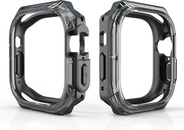 FancyWrist Carbonfaser Hohlgehäuse Abdeckung für Apple Watch in Schwarz, passend für 40mm, 41mm, 42mm, 44mm, 45mm, 46mm und 49mm, ohne Displayschutz - Bild 1