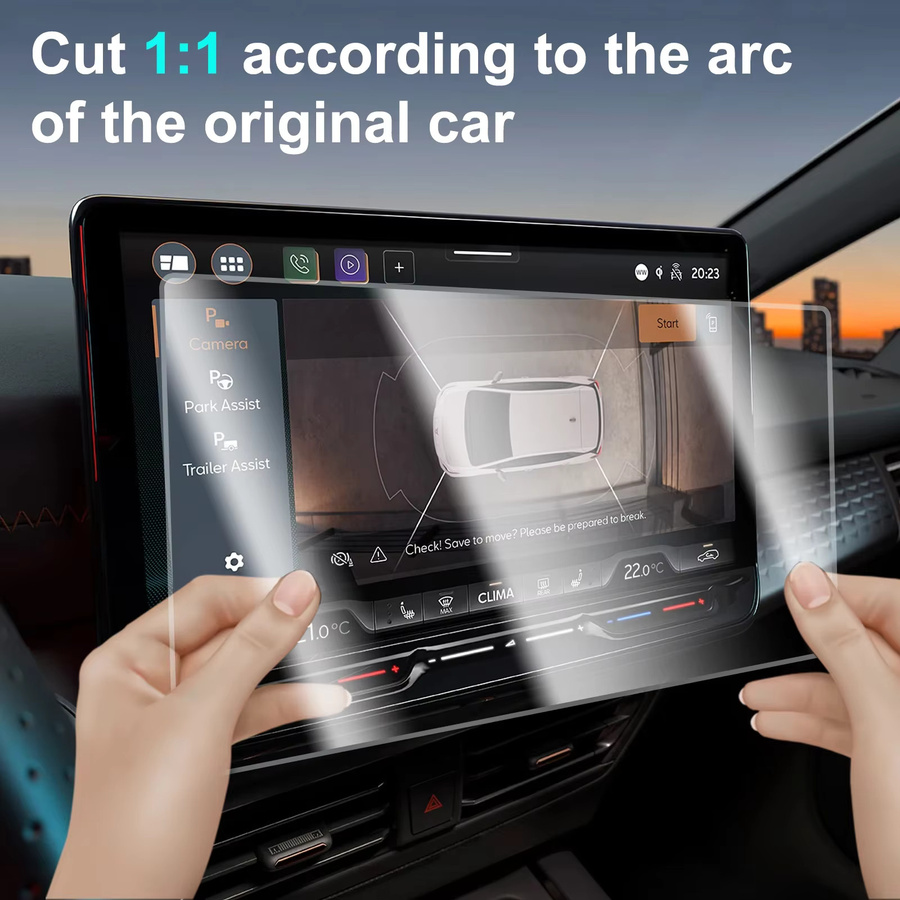 KUNGKIC GPS-Navigationsbildschirmfolie aus gehärtetem Glas für Cupra Formentor, Cupra Leon MK4, Cupra Born, Seat Leon ST und Cupra Terramar, transparent - Bild 2