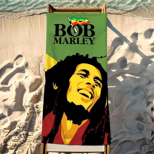 JMG Household Supplies Bob Marley Strandtuch aus Mikrofaser, Multicolour, B/H: 40 x 70 cm - Bild 1