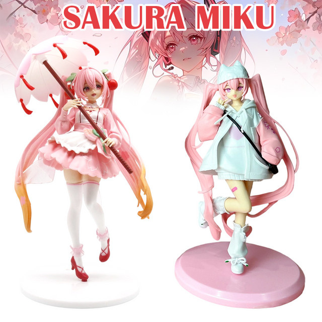 Taito Hatsune Miku Sakura Kirschblütenfarbenes Kleid, Anime-Figur, Kunststoff, Rosa / Pink - Bild 1