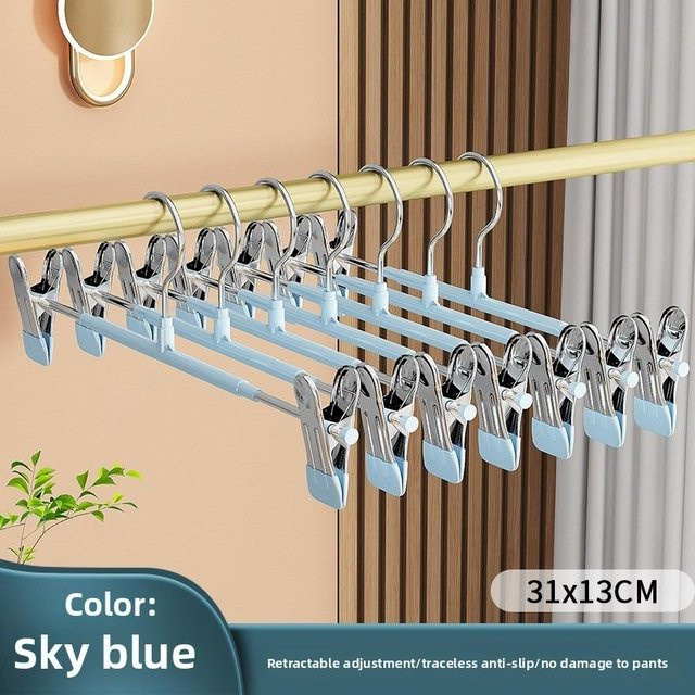 MENGN Top Multifunktionaler Hosenbügel mit Clips in Blau, rutschfest und winddicht, B/H: 30 x 13,5 cm - Bild 1