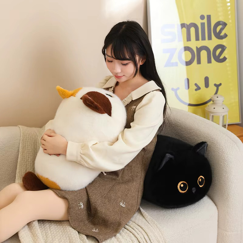 TotoJay Kawaii Fette Katze Plüschtier, Siamesische Katze, 50cm, Braun - Bild 6
