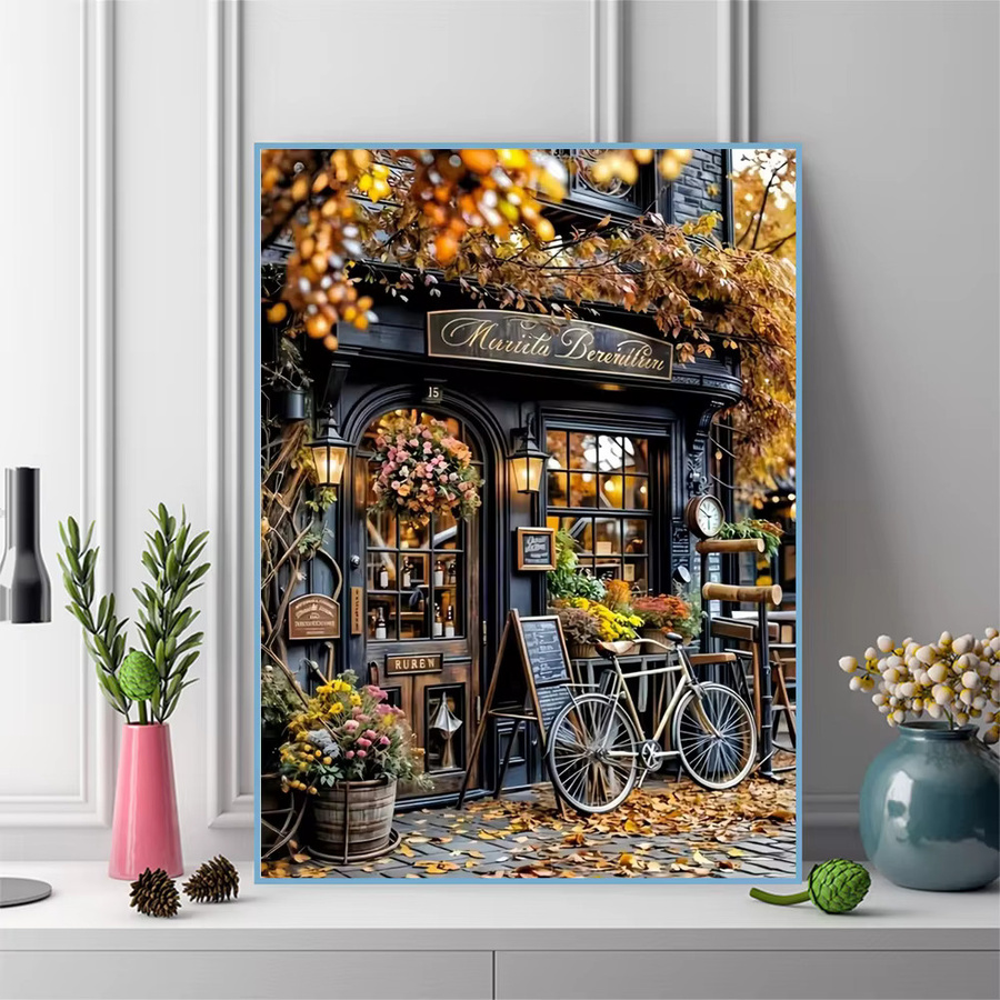 Momoart Diamant-Stickerei Hauslandschaft DIY-Malerei als Bastelset in Multicolour, B/H: 30 x 30 cm - Bild 3