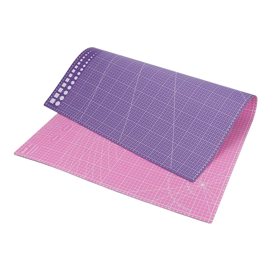 QJH DIY PVC-Schneidematte aus Leder-Bastelunterlage in Rosa Lila, B: 120 cm, H: 59,99 cm - Bild 2