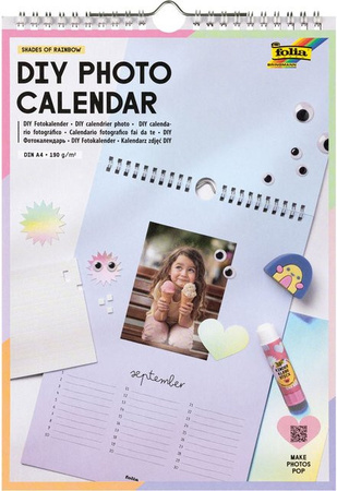 DIY Fotokalender Shades of Rainbow Multicolor Tischkalender aus Papier B/H: 29,7 x 21,0 cm