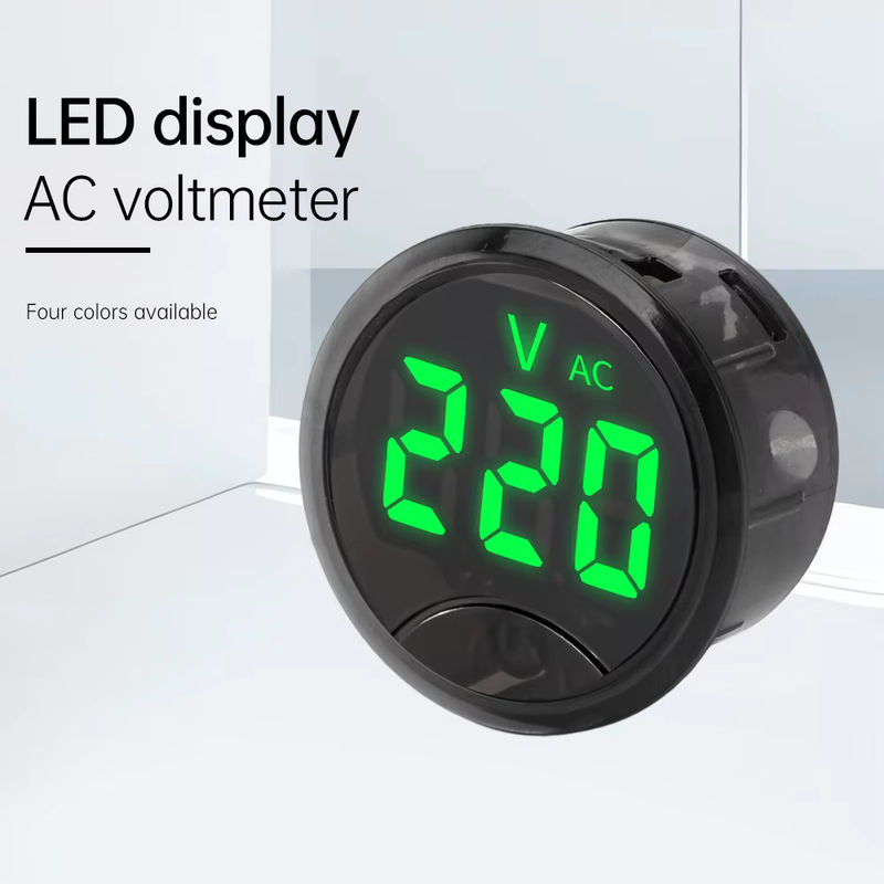 Voktta Rundes 2-Draht-Voltmeter mit LED-Digitalanzeige als AC-Digital-Spannungsprüfer für AC 50–265 V in Rot und Schwarz - Bild 2