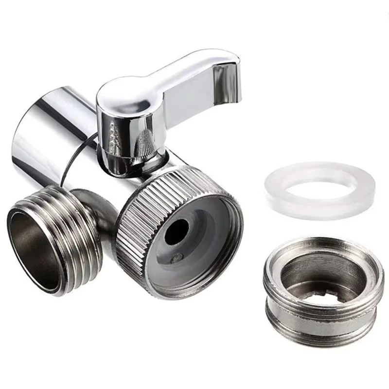 JJYY Wasserhahn-Umstellventil-Adapter in Chrom, Schalter-Adapter zum Anschluss von Waschmaschine, Dusch- und Gartenschlauch - Bild 4