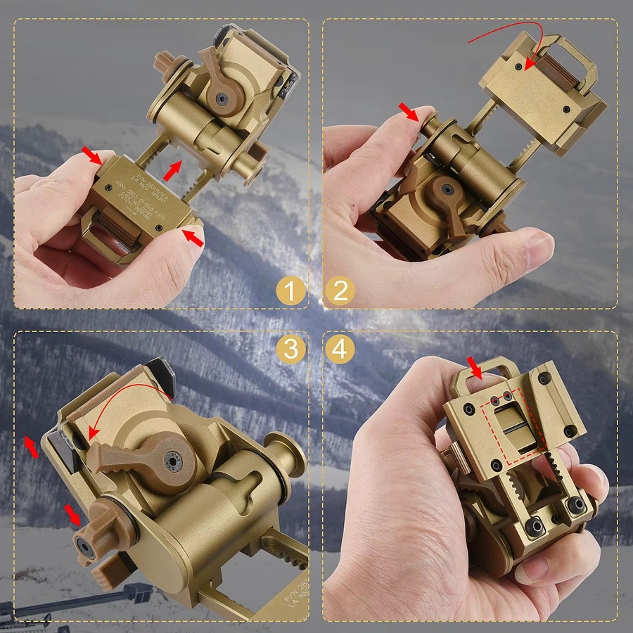 BOOIU NVG Mount L4G24 Aluminium Nachtsichtgeräte-Halterung für PVS14/15/18 in Schwarz - Bild 3