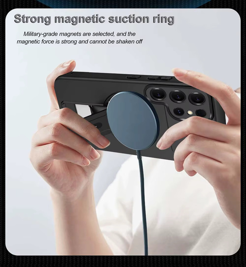 Samsung Galaxy Schutzhülle mit integriertem Ständer und matter Rüstung in Weiß für S26 S25 S24 S23 S22 Ultra und FE Modelle - Bild 2