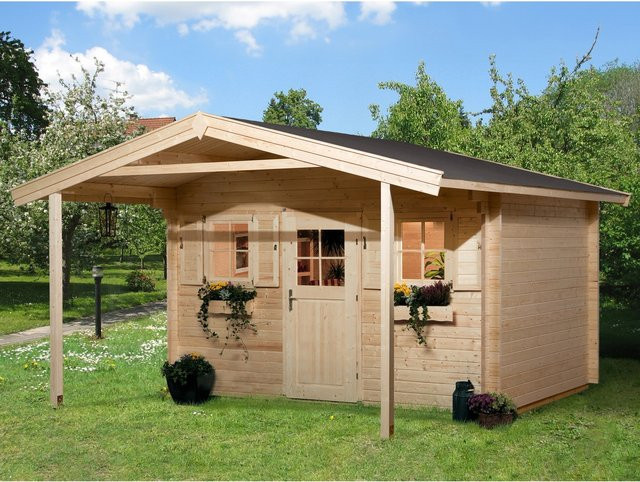 WEKA Holz-Gartenhaus 138 A Gr.2 mit Satteldach in Beige, B/T/H: 450 x 590 x 296 cm - Bild 1