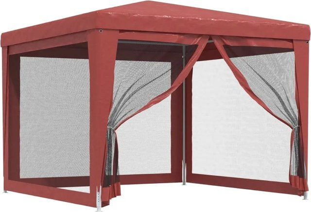 vidaXL Partyzelt Rot mit 4 Mesh-Seitenwänden B: 300 cm, T: 300 cm, H: 246 cm - Bild 1