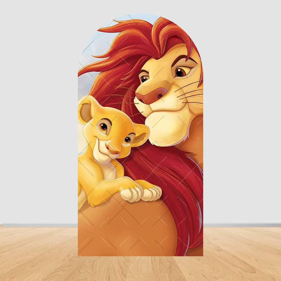 Potdemiel Bogen-Hintergrundbezug König der Löwen Dschungel Wald für Kindergeburtstag und Babyparty, Mehrfarbig, B/H: 50 x 50 cm - Bild 1