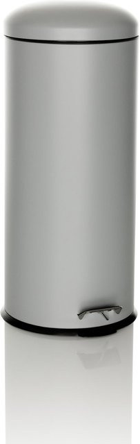 hjh OFFICE Mülleimer CLEAN VIII aus Metall in Silber mit Pedal - Bild 1