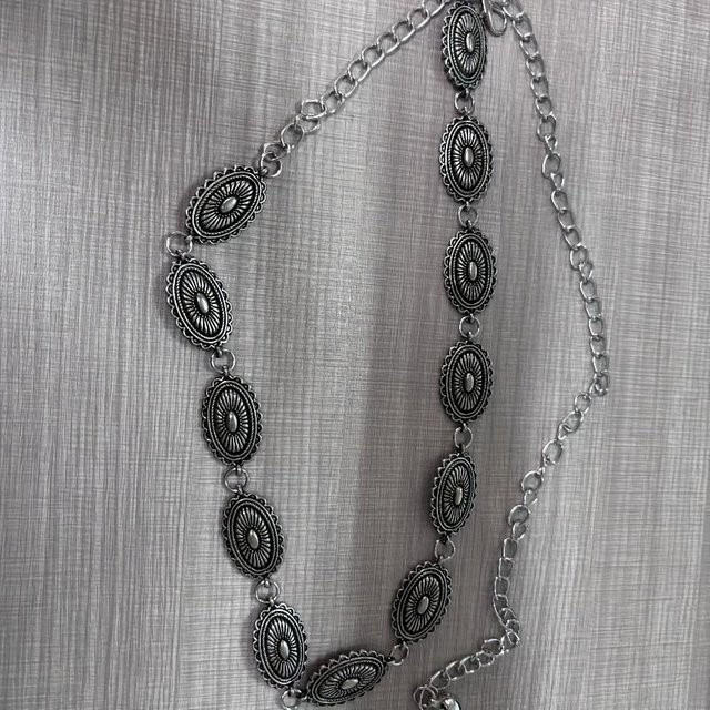 LChome Kette, ethnisch floral, silberfarben, Metall, Unisex - Bild 1